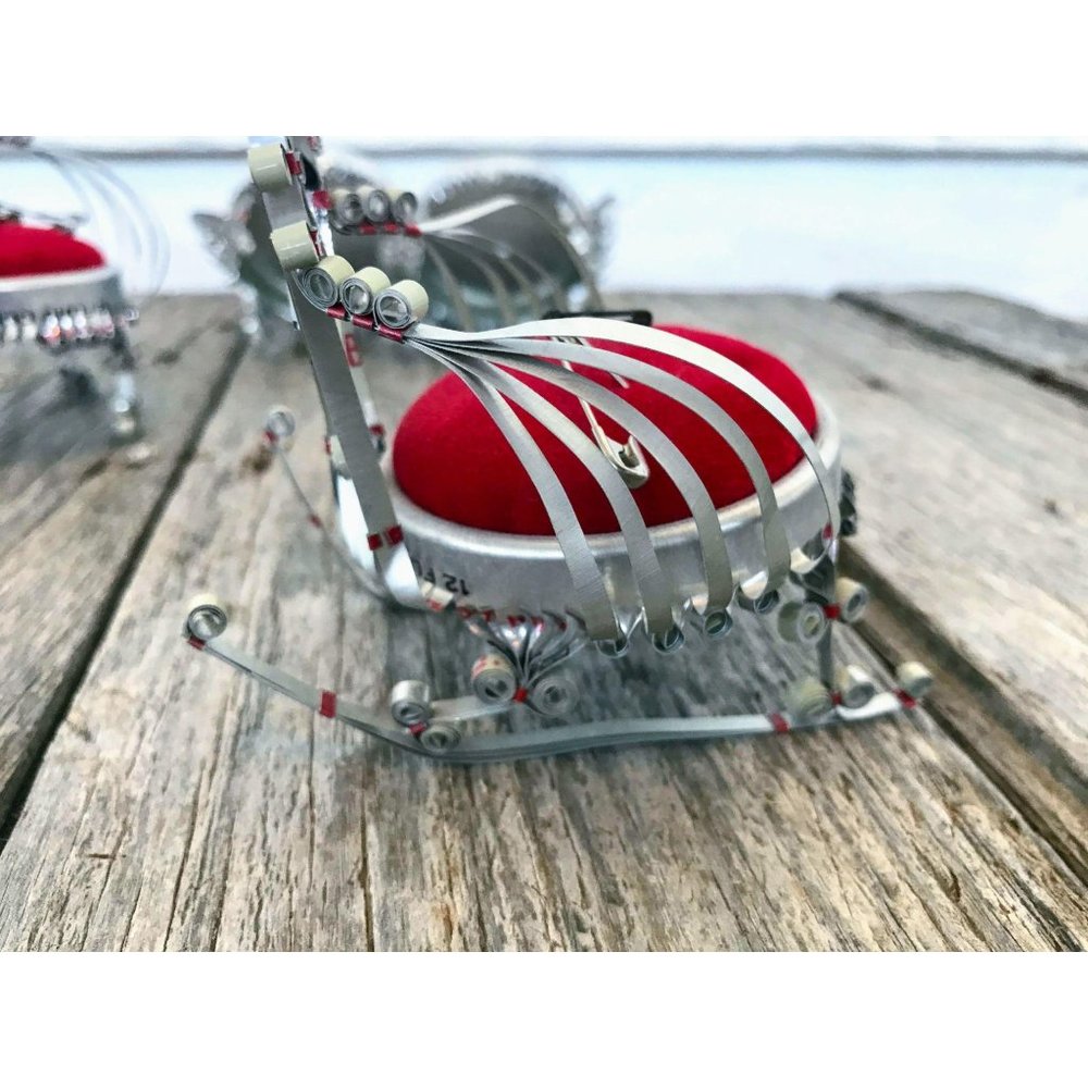Vintage Set Of Tin Can Art Pin cushion chairs sofa - Picture 4 of 13
